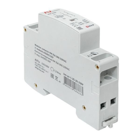 Контактор модульный КМ 25А 2NО 230В AC (1 мод.) AVERES EKF km-av-1-25-20-230V Контактор модульный КМ 25А 2NО 230В AC (1 мод.) AVERES EKF km-av-1-25-20-230V