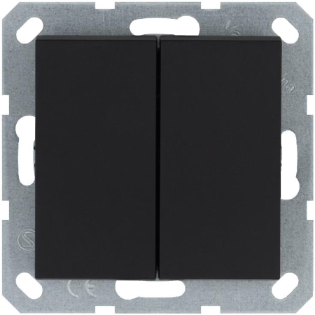 Выключатель 2-кл. 10А IP20 механизм черн. матовый soft touch Jasmart G3023PB Выключатель 2-кл. 10А IP20 механизм черн. матовый soft touch Jasmart G3023PB