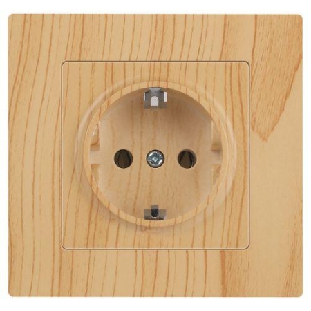 Розетка 1-м СП Accent 6-202-11 16А IP20 250В 2P+E Schuko сосна Intro Б0063706 Розетка 1-м СП Accent 6-202-11 16А IP20 250В 2P+E Schuko сосна Intro Б0063706