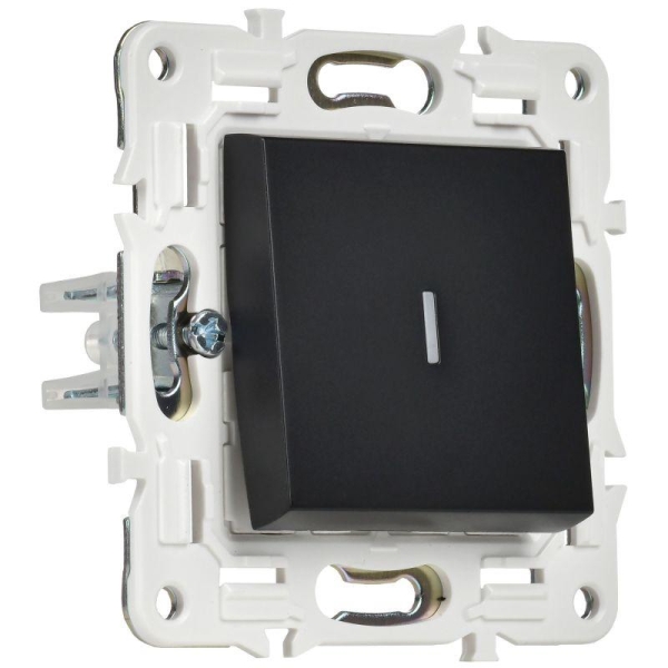 Выключатель 1-кл. SKANDY 10А SK-V07Bl с индикацией черн. IEK SK-V10-1-10-K02