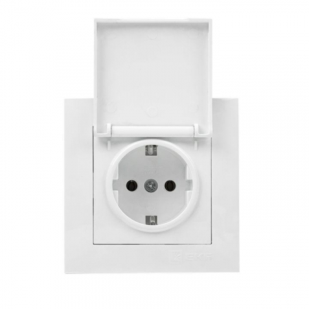 Розетка 1-м СП Валенсия 16А IP44 с заземл. защ. шторки с крышкой бел. PROxima EKF EWV10-124-10 Розетка 1-м СП Валенсия 16А IP44 с заземл. защ. шторки с крышкой бел. PROxima EKF EWV10-124-10