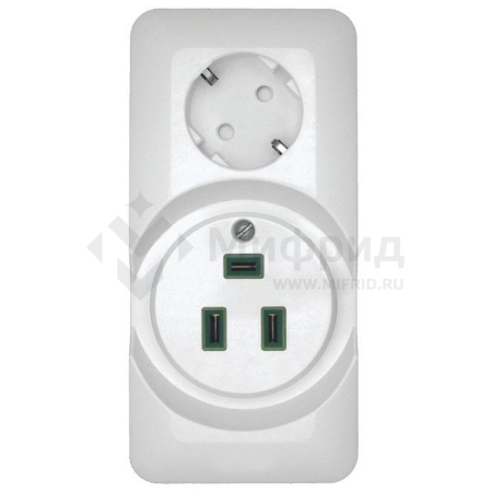 Розетка 2-м ОП Blanca / Прима 250В комбинир. для электроплиты 32А+силовая 16А (опт. упак.) бел. SE RA32-211R-B