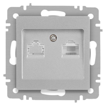 Розетка компьютерная 1-м СП Accent 6-303-03 RJ45 IP20 алюм. Intro Б0063630