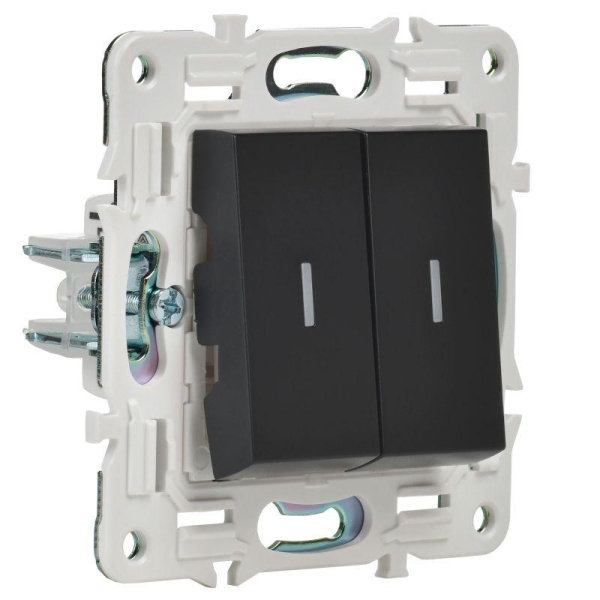 Выключатель 2-кл. SKANDY 10А SK-V09Bl с индикацией черн. IEK SK-V20-1-10-K02