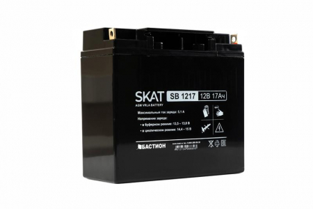 Аккумулятор 12В 17А.ч макс. ток заряда 5.1А SKAT SB 1217 Бастион 2536 Аккумулятор 12В 17А.ч макс. ток заряда 5.1А SKAT SB 1217 Бастион 2536