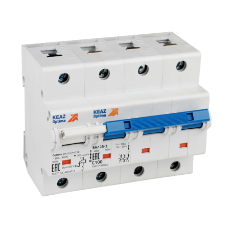 Выключатель автоматический модульный 3п C OptiDin BM125-3C80-НР-8ln-УХЛ3 с независим. расцеп. КЭАЗ 336380 Выключатель автоматический модульный 3п C OptiDin BM125-3C80-НР-8ln-УХЛ3 с независим. расцеп. КЭАЗ 336380