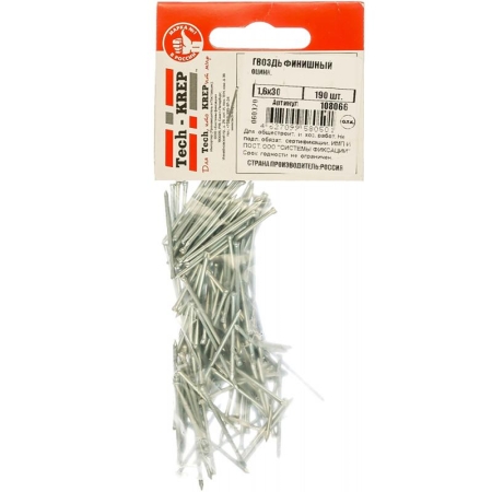 Гвоздь финишный 1.6х30 оцинк. (уп.190шт) Tech-Krep/Zitar 108066