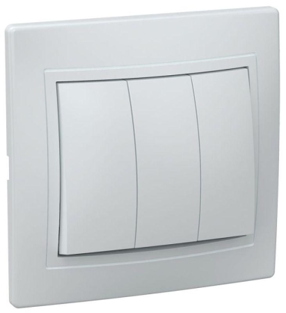 Выключатель 3-кл. СП Кварта 10А IP20 ВС10-3-0-КБ бел. GENERICA EVK30-K01-10-DM