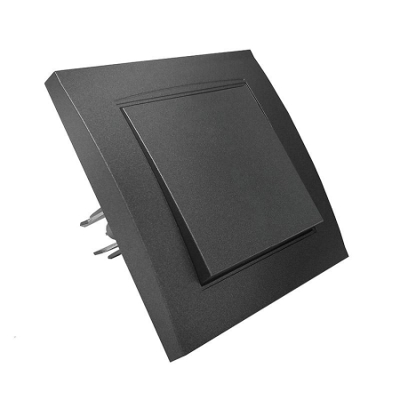 Выключатель 1-кл. СП Бриллиант 10А IP20 в сборе графит Universal 7947366-Gr