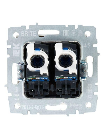 Розетка компьютерная двойн. СП RJ45 кат.6 BRITE РК11-2-БрТБ механизм бронза IEK BR-K20-2-K45 Розетка компьютерная двойн. СП RJ45 кат.6 BRITE РК11-2-БрТБ механизм бронза IEK BR-K20-2-K45