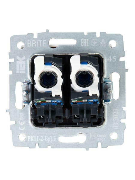 Розетка компьютерная двойн. СП RJ45 кат.6 BRITE РК11-2-БрТБ механизм бронза IEK BR-K20-2-K45 Розетка компьютерная двойн. СП RJ45 кат.6 BRITE РК11-2-БрТБ механизм бронза IEK BR-K20-2-K45