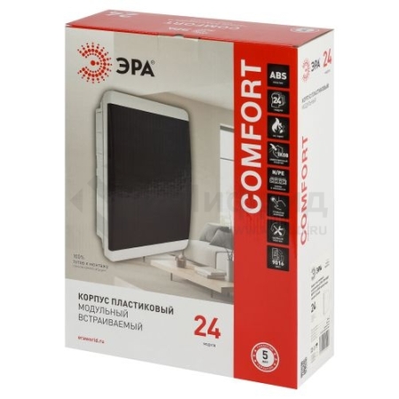 Корпус встраиваемый COMFORT ЩРВ-П-24 IP40 пластик. прозр. крышка бел. bf24cw Эра Б0067230