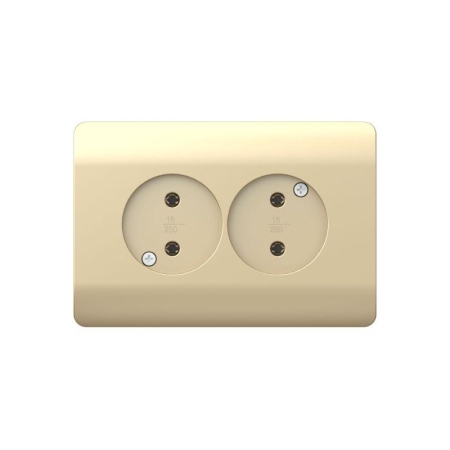 Розетка 2-м NEW3-E без заземл. защ. шторки 16А шампань CHINT 431420 Розетка 2-м NEW3-E без заземл. защ. шторки 16А шампань CHINT 431420