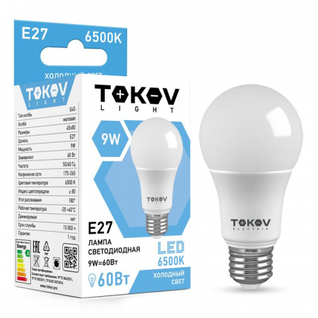 Лампа светодиодная 9Вт G45 6500К Е27 176-264В (TKL) TOKOV ELECTRIC TKL-G45-E27-9-6.5K Лампа светодиодная 9Вт G45 6500К Е27 176-264В (TKL) TOKOV ELECTRIC TKL-G45-E27-9-6.5K