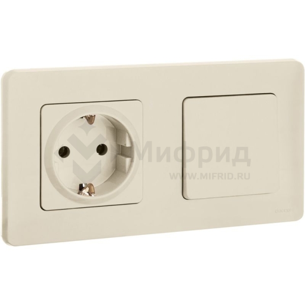 Выключатель 1-кл. 1п 1мод. СП Inspiria 10А IP20 250В 10AX механизм сл. кость IEK 673601