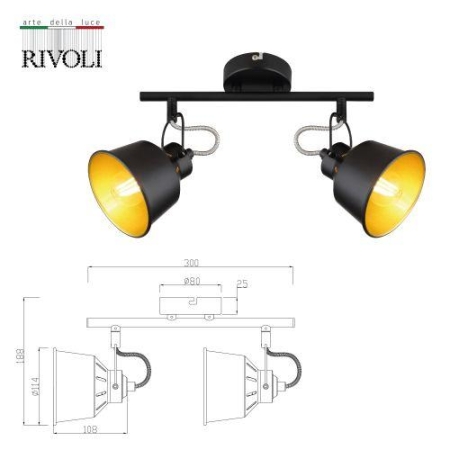 Светильник Evelyn 7064-702 2хЕ14 40Вт настенно-потолочный спот поворотный Rivoli Б0055368 Светильник Evelyn 7064-702 2хЕ14 40Вт настенно-потолочный спот поворотный Rivoli Б0055368