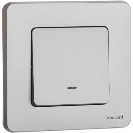 Выключатель 1-кл. Inspiria 10А IP20 250В 10AX с подсветкой/индикацией механизм алюм. IEK 673612