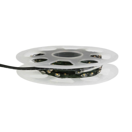 Гирлянда светодиодная "Роса" 20м 200LED тепл. бел. IP20 с контроллером провод зел. Neon-Night 303-266