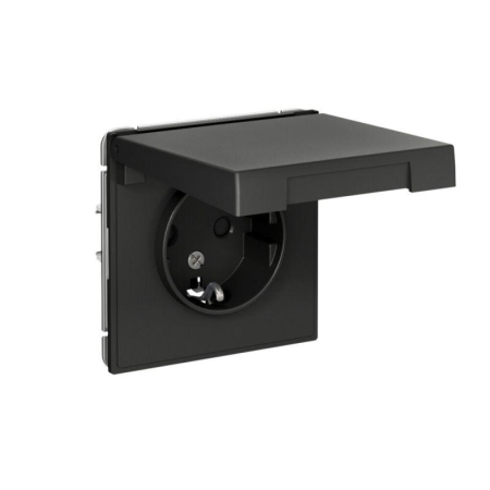 Розетка ArtGallery 16А IP20 с заземл. защ. шторки с крышкой механизм базальт SE GAL001446 Розетка ArtGallery 16А IP20 с заземл. защ. шторки с крышкой механизм базальт SE GAL001446