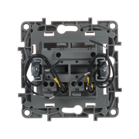 Выключатель 2-кл. СП Etika 10А IP20 250В 10AX с подсветкой/индикацией авт. зажимы механизм антрацит IEK 672604