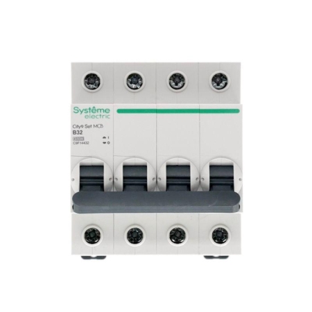 Выключатель автоматический модульный 4п B 32А 4.5кА City9 Set 400В SE C9F14432 Выключатель автоматический модульный 4п B 32А 4.5кА City9 Set 400В SE C9F14432