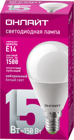 Лампа светодиодная 90 459 OLL-G45-15-230-4K-E14-FR ОНЛАЙТ 90459 Лампа светодиодная 90 459 OLL-G45-15-230-4K-E14-FR ОНЛАЙТ 90459