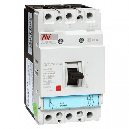 Выключатель автоматический 3п 16А 35кА AV POWER-1/3 TR AVERES EKF mccb-13-16-TR-av Выключатель автоматический 3п 16А 35кА AV POWER-1/3 TR AVERES EKF mccb-13-16-TR-av