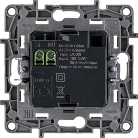 Устройство зарядное Etika с 2-мя USB разъемами C и C 240В/5В 3000мА сл. кость IEK 672335