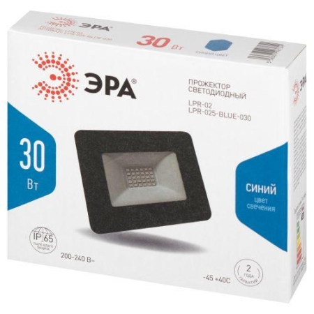 Прожектор светодиодный уличный LPR-025-BLUE-030 30Вт син. свечение 330лм IP65 Эра Б0064716 Прожектор светодиодный уличный LPR-025-BLUE-030 30Вт син. свечение 330лм IP65 Эра Б0064716