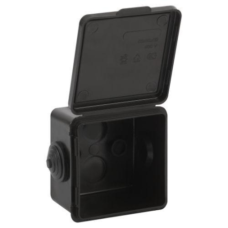 Коробка распаячная ОП 65х65х50мм с гермовводами 4 входа IP54 черн. KOR-65-65-50-4g-B Эра Б0061797