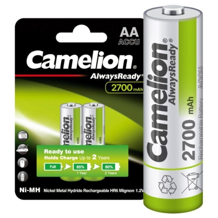 Аккумулятор Always Ready AA-2700mAh Ni-Mh BL-2 NH-AA2700BP2 1.2В Camelion 15036 Аккумулятор Always Ready AA-2700mAh Ni-Mh BL-2 NH-AA2700BP2 1.2В Camelion 15036