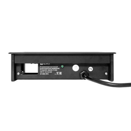 Блок розеточный встраиваемый настольный выдвижной 8 мод. черн. C-Line EKF cl-vnbv-8-b