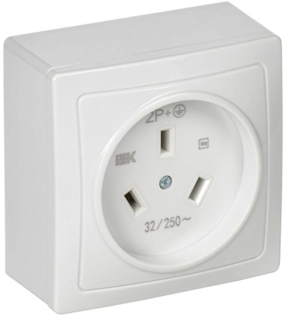 Розетка 1-м ОП Рпл10-К 32А IP20 разборная для плиты с заземл. бел. IEK ERP10-032-K01 Розетка 1-м ОП Рпл10-К 32А IP20 разборная для плиты с заземл. бел. IEK ERP10-032-K01