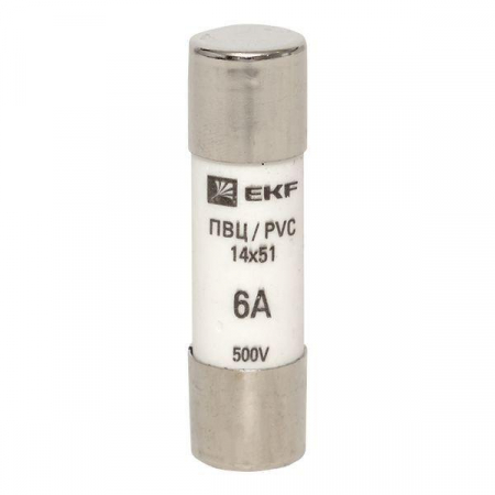 Вставка плавкая цилиндрическая ПВЦ 14х51 6А EKF pvc-14x51-6 Вставка плавкая цилиндрическая ПВЦ 14х51 6А EKF pvc-14x51-6