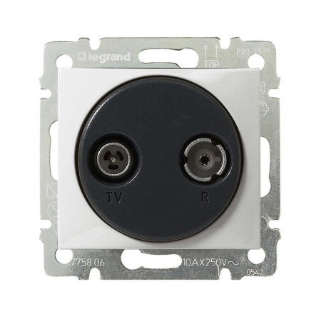 Розетка телевизионная оконечная TV/FM СП Valena 10дБ механизм бел. Leg 694285 Розетка телевизионная оконечная TV/FM СП Valena 10дБ механизм бел. Leg 694285