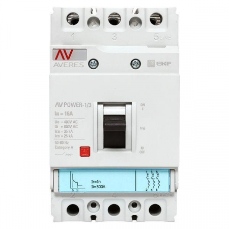 Выключатель автоматический 3п 16А 35кА AV POWER-1/3 TR AVERES EKF mccb-13-16-TR-av Выключатель автоматический 3п 16А 35кА AV POWER-1/3 TR AVERES EKF mccb-13-16-TR-av