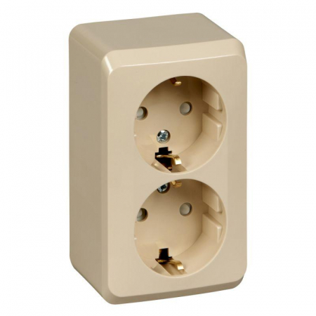 Розетка 2-м ОП Этюд 16А IP20 250В с заземл. защ. шторки крем. SE PA16-008K Розетка 2-м ОП Этюд 16А IP20 250В с заземл. защ. шторки крем. SE PA16-008K