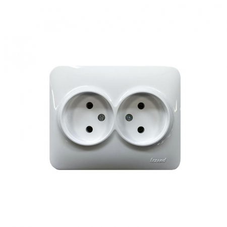 Розетка 2-м Karina Life без заземл. ПБТ бел. LEZARD 708-0200-128B Розетка 2-м Karina Life без заземл. ПБТ бел. LEZARD 708-0200-128B