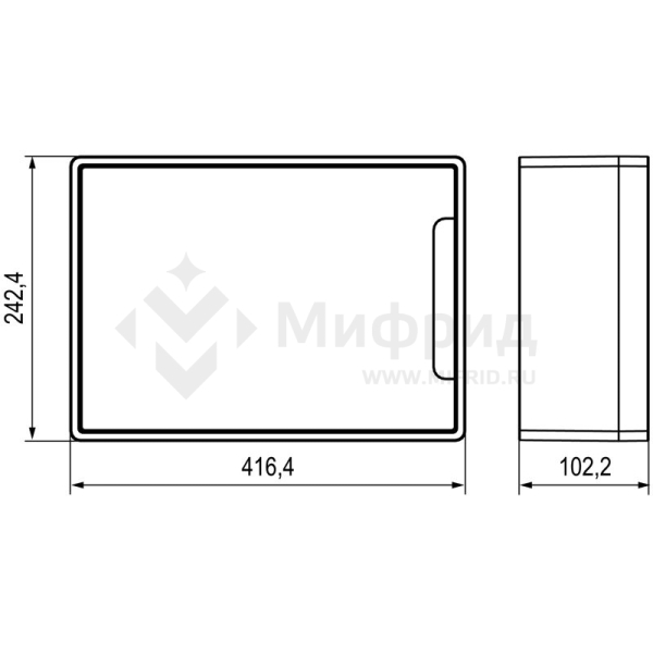Щиток настенный Фрейм (FRAME) ЩРн-п-18 18мод. с бел. дверцей с 2 шинами PEN на 8 и 10 отверст. бел. DKC F18W1WW