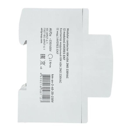 Контактор модульный КМ 40А 2NО 230В AC (2 мод.) AVERES EKF km-av-2-40-20-230V Контактор модульный КМ 40А 2NО 230В AC (2 мод.) AVERES EKF km-av-2-40-20-230V