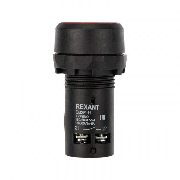 Кнопка EB22 возвратная красн. NO+NC 230 В Rexant 36-5530 Кнопка EB22 возвратная красн. NO+NC 230 В Rexant 36-5530