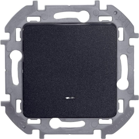 Выключатель 1-кл. Inspiria 10А IP20 250В 10AX с подсветкой/индикацией механизм антрацит IEK 673613