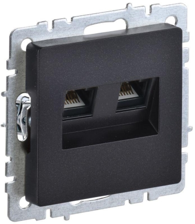 Розетка компьютерная двойн. СП RJ45 кат.6 BRITE РК11-2-БрЧ механизм черн. IEK BR-K20-2-K02 Розетка компьютерная двойн. СП RJ45 кат.6 BRITE РК11-2-БрЧ механизм черн. IEK BR-K20-2-K02