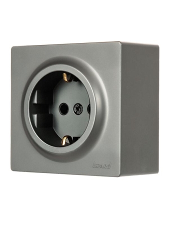 Розетка 1-мест. с заземл. LETO ПБТ платина LEZARD 752-3500-122B Розетка 1-мест. с заземл. LETO ПБТ платина LEZARD 752-3500-122B