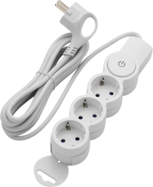 Удлинитель 3х3м с заземл. 3Gх0.75 с выкл. защ. шторки REV 32008 3