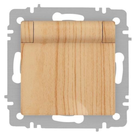 Розетка 1-м СП Accent 6-203-11 16А IP20 250В 2P+E Schuko с крышкой AL/CU сосна Intro Б0063479 Розетка 1-м СП Accent 6-203-11 16А IP20 250В 2P+E Schuko с крышкой AL/CU сосна Intro Б0063479