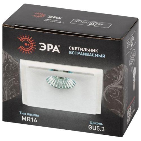 Светильник декоративный KL102 WH MR16 GU5.3 встраив. бел. ЭРА Б0056350 Светильник декоративный KL102 WH MR16 GU5.3 встраив. бел. ЭРА Б0056350