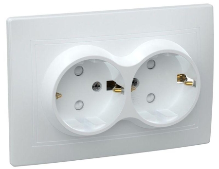 Розетка 2-м СП Кварта РСш12-3-КБ 16А IP20 с заземл. защ. шторки бел. GENERICA ERK21-K01-16-DM Розетка 2-м СП Кварта РСш12-3-КБ 16А IP20 с заземл. защ. шторки бел. GENERICA ERK21-K01-16-DM