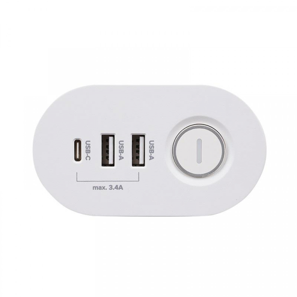 Удлинитель 3х1.5м на струбцине с заземл. с выкл. 3 USB выхода (2А+1С) IP20 ПВС 3х1 ETD-03U-150-wh (3х1.5) бел. JAZZway 5059535 Удлинитель 3х1.5м на струбцине с заземл. с выкл. 3 USB выхода (2А+1С) IP20 ПВС 3х1 ETD-03U-150-wh (3х1.5) бел. JAZZway 5059535