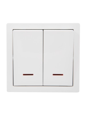 Выключатель 2-клав. LETO с инд. бел. LEZARD 752-0200-112